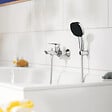 GROHE - Pack mitigeur mécanique bain douche Start Loop chromé + Douchette 2 jets Vitalio Comf.110 et flexible - vignette