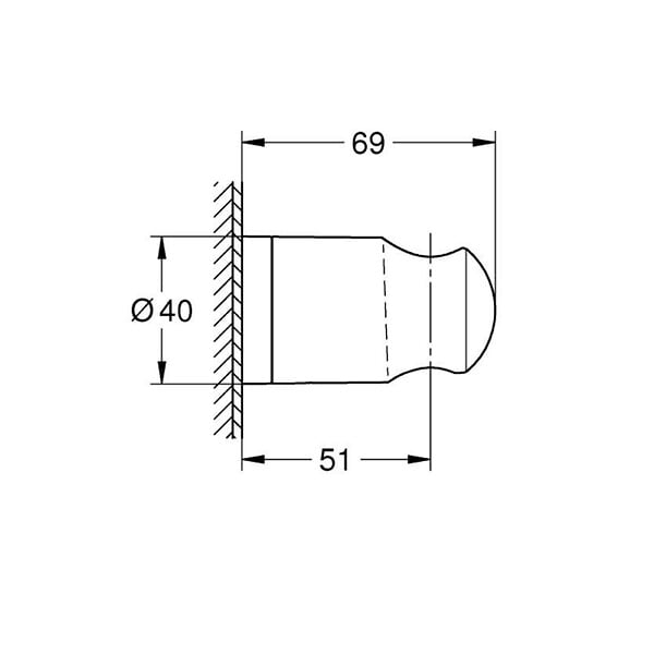 GROHE - Support mural Vitalio Universal gris chromé - large