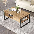 HABITAT ET JARDIN - Table basse en bois "ML34" - 100 x 59 x 44 cm - Pin atlantique - vignette