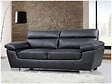 HABITAT ET JARDIN - Canapé fixe en cuir reconstitué et PVC "Dallas" - 210 X 88 X 90 cm - 3 places - Noir - vignette
