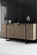 HABITAT ET JARDIN - Buffet en bois "Luxe" - 160 x 35 x 80 cm - Noyer Noir - vignette