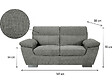 HABITAT ET JARDIN - Canapé fixe en tissu "Dallas" - 169 x 88 x 90 cm - 2 places - Gris - vignette