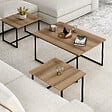 HABITAT ET JARDIN - Table gigogne (3 pièces) en bois "Levada" - 90 x 60 x 42 cm - Noyer - vignette