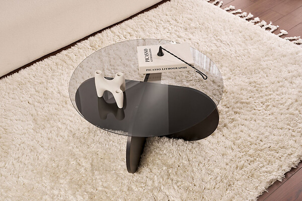 HABITAT ET JARDIN - Table basse en bois "Aeris" - 75 x 75 x 35 cm - Bois NoirTransparent - large