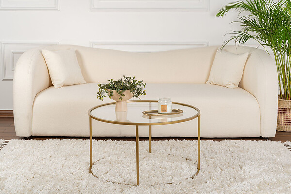 HABITAT ET JARDIN - Table basse en métal "Aurum" - 80 x 80 x 43 cm - Or Transparent - large