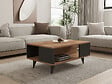 HABITAT ET JARDIN - Table basse en bois "Yuka" - 90 x 60 x 39 cm - Noyer, Noir - vignette