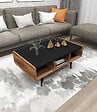 HABITAT ET JARDIN - Table basse en bois "Line " - 90 x 56 x 40 cm - Noyer clair - vignette