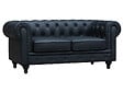 HABITAT ET JARDIN - Canapé fixe Chesterfield "Aliza" - 157 x 82 x 70 cm - 2 places - Noir - vignette
