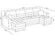 HABITAT ET JARDIN - Canapé panoramique convertible avec coffres de rangement "Antoine" - 5 places - Gris foncé/ Gris clair - vignette