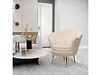 HABITAT ET JARDIN - Fauteuil en velours "Floria" - 70 x 73 x 76 cm - Beige - vignette