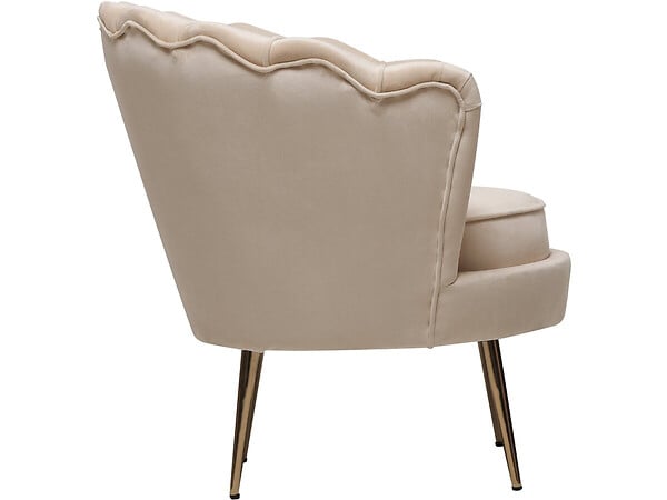 HABITAT ET JARDIN - Fauteuil en velours "Floria" - 70 x 73 x 76 cm - Beige - large