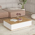 HABITAT ET JARDIN - Table basse en bois "FR14" - 90 x 60 x 28 cm - Pin atlantiqueBlanc - vignette