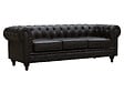 HABITAT ET JARDIN - Canapé fixe Chesterfield "Aliza" - 204 x 80 x 58 cm - 3 places - Marron - vignette