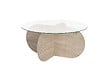 HABITAT ET JARDIN - Table basse en bois "Aeris" - 75 x 75 x 35 cm - TravertinTransparent - vignette