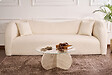 HABITAT ET JARDIN - Table basse en bois "Aeris" - 75 x 75 x 35 cm - TravertinTransparent - vignette