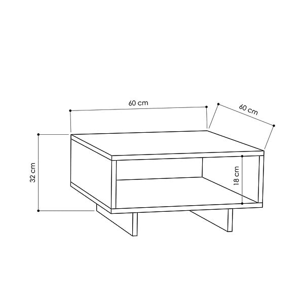 HABITAT ET JARDIN - Table basse en bois "Hola" - 60 x 60 x 32 cm - ChêneAnthracite - large