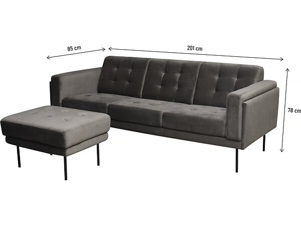 HABITAT ET JARDIN - Canapé d'angle reversible en velours "Noé" - 3 places - Gris - large