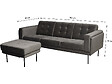 HABITAT ET JARDIN - Canapé d'angle reversible en velours "Noé" - 3 places - Gris - vignette