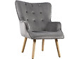 HABITAT ET JARDIN - Fauteuil style scandinave velours "Odense" - 73 x 81 x 92.5 cm - 1 place - Gris - vignette