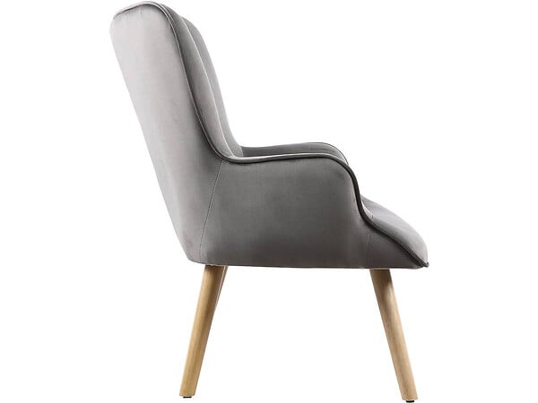 HABITAT ET JARDIN - Fauteuil style scandinave velours "Odense" - 73 x 81 x 92.5 cm - 1 place - Gris - large