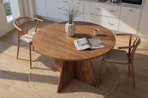 HABITAT ET JARDIN - Table à manger en bois "Virella" - 120 x 120 x 75 cm - Pin atlantique - large