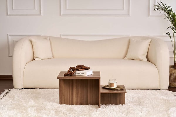 HABITAT ET JARDIN - Table basse en bois "Harmony" - 80 x 40 x 40 cm - Noyer - large