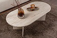 HABITAT ET JARDIN - Table basse en bois "Sable" - 60 x 119 x 40 cm - Travertin - vignette