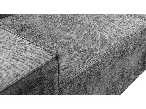 HABITAT ET JARDIN - Canapé droit modulable avec ottoman en tissu texturé "Lusso" - 3 places - Gris - large