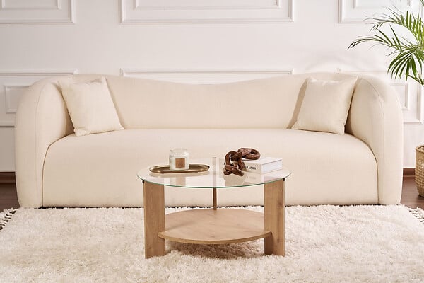 HABITAT ET JARDIN - Table basse en bois "Clara" - 75 x 75 x 40 cm - Chêne SaphirTransparent - large