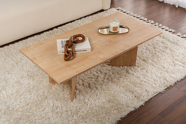 HABITAT ET JARDIN - Table basse en bois "Sabin" - 60 x 119 x 40 cm - Chêne Saphir - large