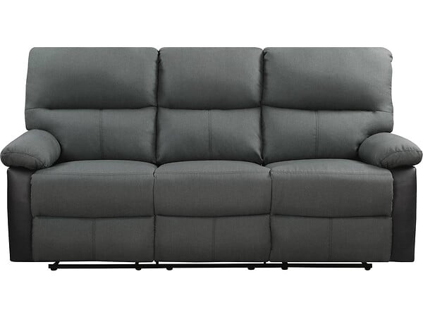 HABITAT ET JARDIN - Canapé relax "Lincoln" - 3 places - Noir / Gris foncé - large