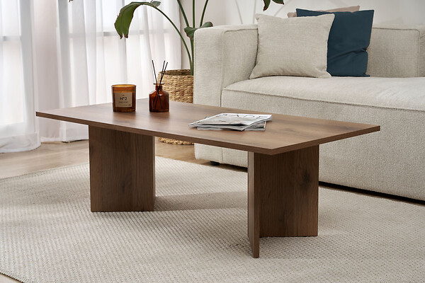 HABITAT ET JARDIN - Table basse en bois "Sabin" - 60 x 119 x 40 cm - Noyer - large