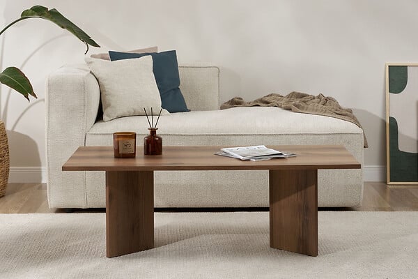 HABITAT ET JARDIN - Table basse en bois "Sabin" - 60 x 119 x 40 cm - Noyer - large