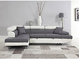 HABITAT ET JARDIN - Canapé d'angle convertible "Sophia luxe" - 265 x 190.5 x 80/91 cm - Blanc / Gris - 5 places - Angle gauche - vignette