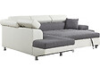 HABITAT ET JARDIN - Canapé d'angle convertible "Sophia luxe" - 265 x 190.5 x 80/91 cm - Blanc / Gris - 5 places - Angle gauche - vignette