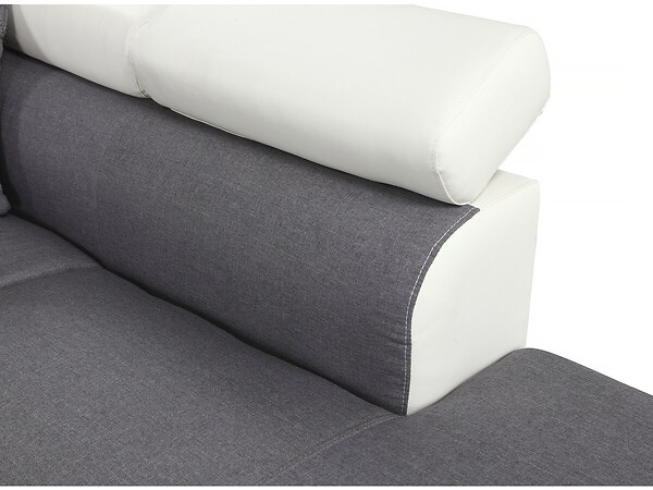 HABITAT ET JARDIN - Canapé d'angle convertible "Sophia luxe" - 265 x 190.5 x 80/91 cm - Blanc / Gris - 5 places - Angle gauche - large