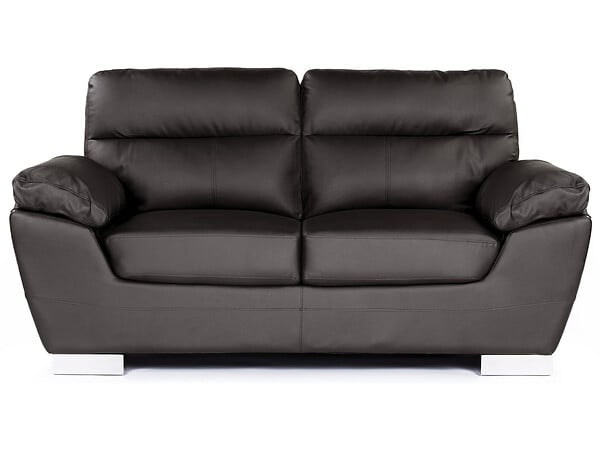 HABITAT ET JARDIN - Canapé fixe en cuir reconstitué et PVC "Dallas" - 169 x 88 x 90 cm - 2 places - Chocolat - large