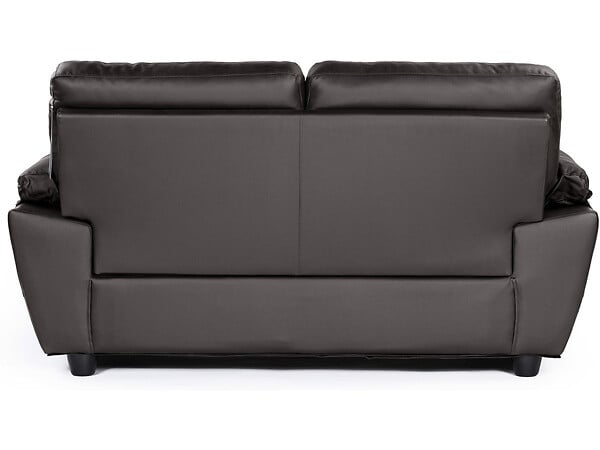 HABITAT ET JARDIN - Canapé fixe en cuir reconstitué et PVC "Dallas" - 169 x 88 x 90 cm - 2 places - Chocolat - large