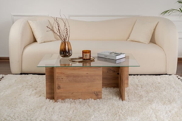 HABITAT ET JARDIN - Table basse en bois "Vetrino" - 105 x 65 x 40 cm - Pin atlantique - large