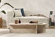 HABITAT ET JARDIN - Table basse en bois "Harbor" - 120 x 45 x 30 cm - Travertin - vignette