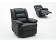 HABITAT ET JARDIN - Fauteuil relax "Buckingham" - 85 x 93 x 100 cm - Noir - vignette
