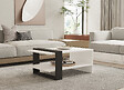 HABITAT ET JARDIN - Table basse en bois "Funda" - 80 x 55 x 35 cm - AnthraciteBlanc - vignette
