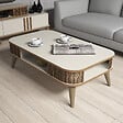 HABITAT ET JARDIN - Table basse en bois "Eylül" - 105 x 60 x 34 cm - Crème - vignette