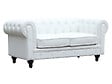 HABITAT ET JARDIN - Canapé fixe Chesterfield "Aliza" - 157 x 82 x 70 cm - 2 places - Blanc - vignette