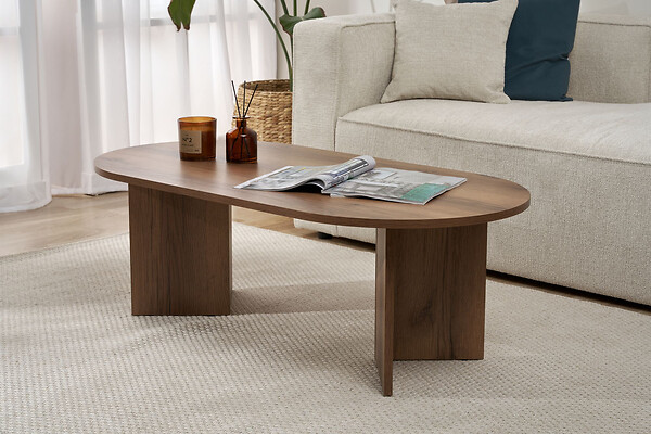 HABITAT ET JARDIN - Table basse en bois "Sable" - 60 x 119 x 40 cm - Noyer - large