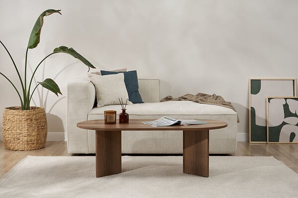 HABITAT ET JARDIN - Table basse en bois "Sable" - 60 x 119 x 40 cm - Noyer - large
