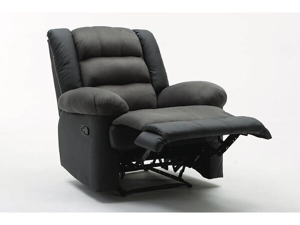 HABITAT ET JARDIN - Fauteuil relax "Buckingham" - 85 x 93 x 100 cm - Noir / Gris foncé - large