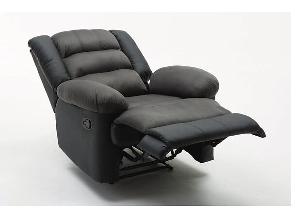 HABITAT ET JARDIN - Fauteuil relax "Buckingham" - 85 x 93 x 100 cm - Noir / Gris foncé - large