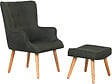 HABITAT ET JARDIN - Fauteuil style scandinave tissu "Odense" - 1 place - Gris foncé - vignette