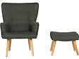 HABITAT ET JARDIN - Fauteuil style scandinave tissu "Odense" - 1 place - Gris foncé - vignette